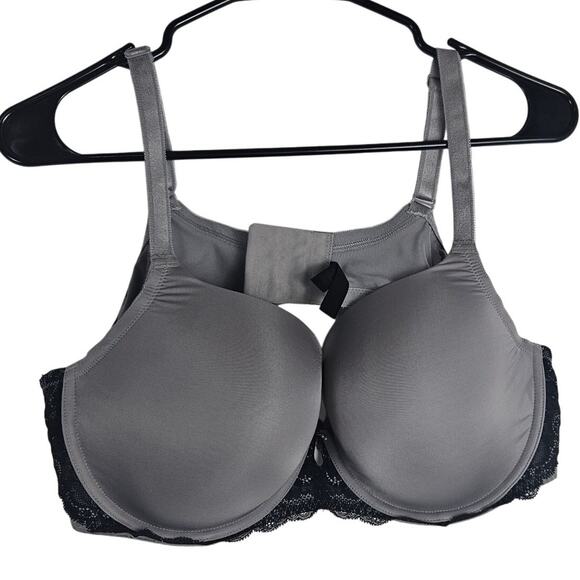 Torrid 44B Gray Full Coverage Bra with Black Lace Trim & Underwire Intimates - Picture 1 of 5
